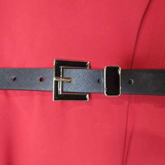 NEW BROOKS BROTHERS Womens Cap Sleeve Belted Cowl Neck Dress Size 12 Red - Picture 8 of 8